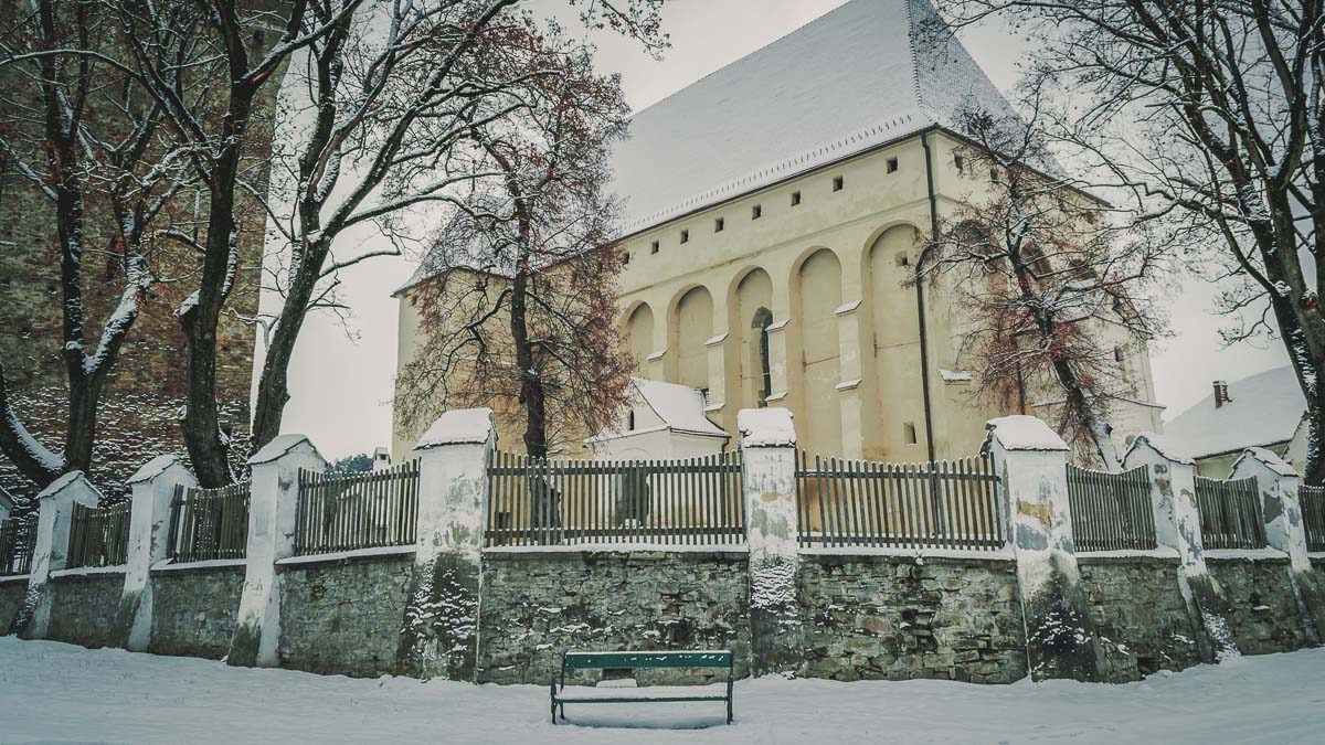 The church behind the defense tower.