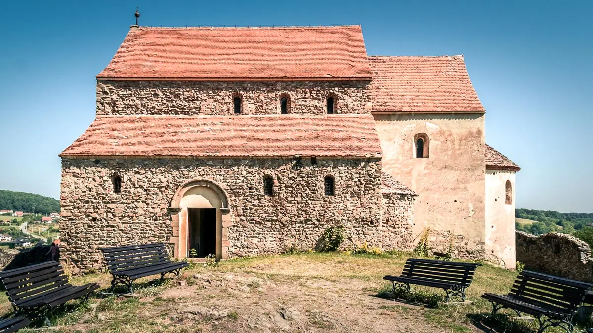 The church inside the fortified walls.